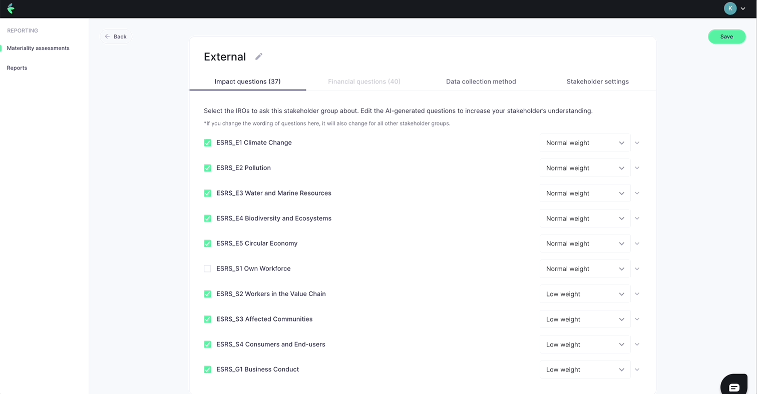 Deselecting specific questions on your Karomia platform
