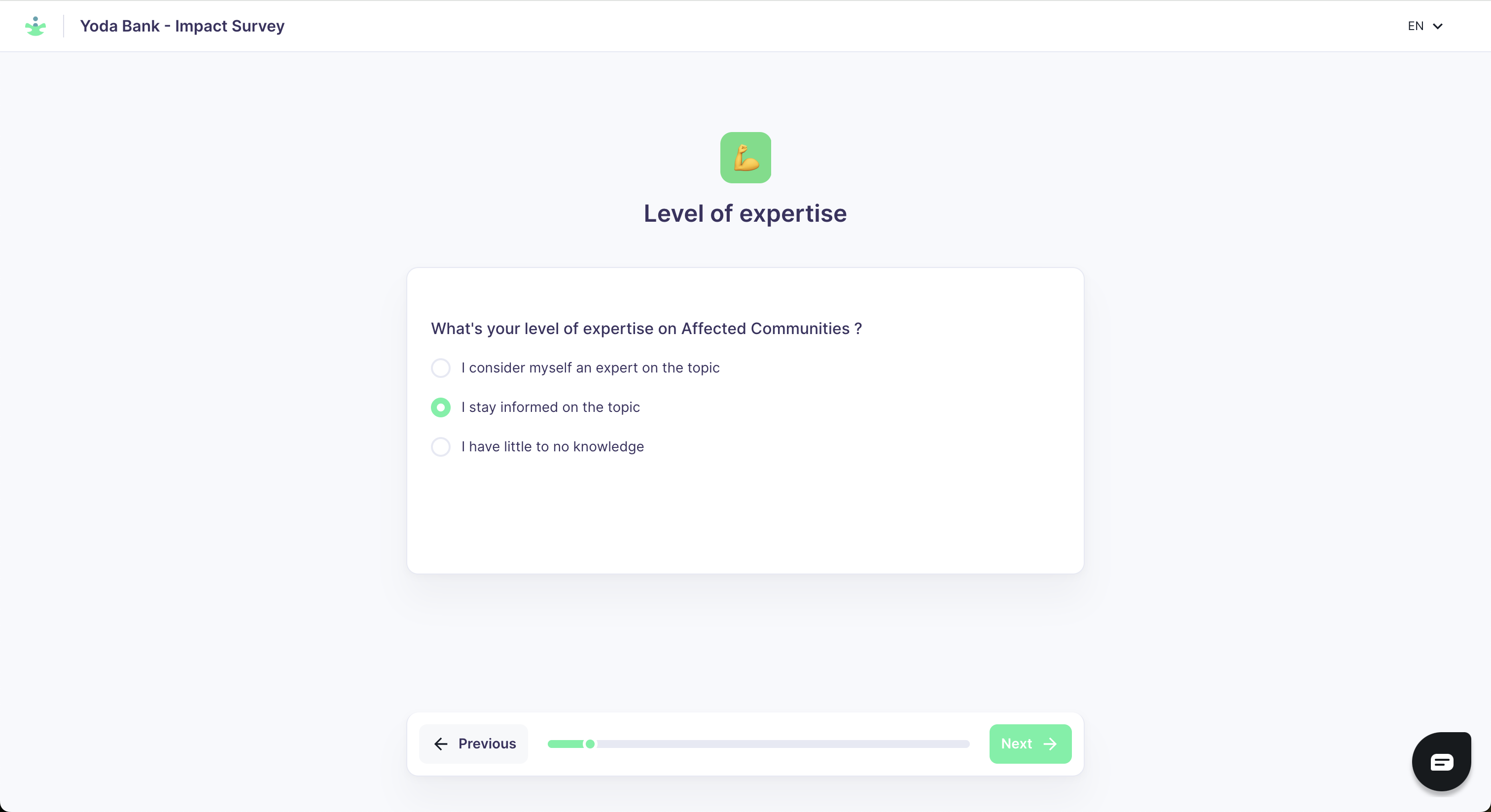 An example of an interview expertise question on your Karomia platform