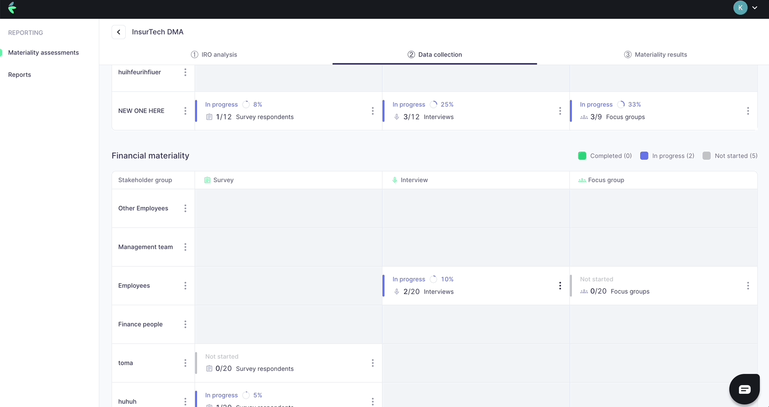 Starting an interview session on your Karomia platform